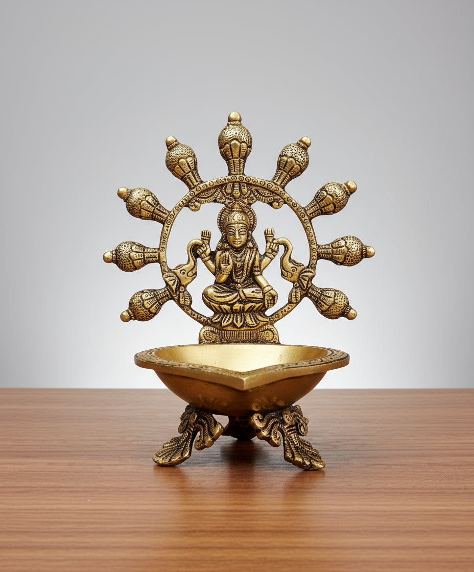 Brass Gaj lakshmi deepam, 1 piece for diwali/ housewarming / gift item
